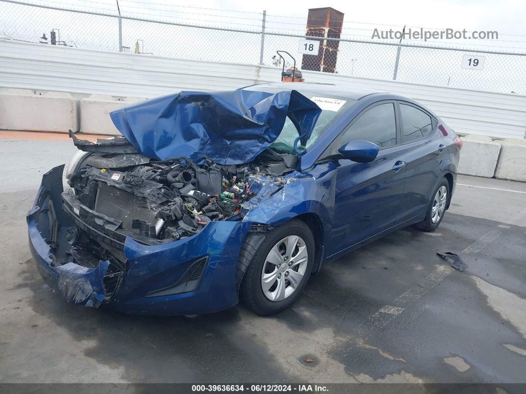 2016 Hyundai Elantra Se Blue vin: 5NPDH4AE1GH712042