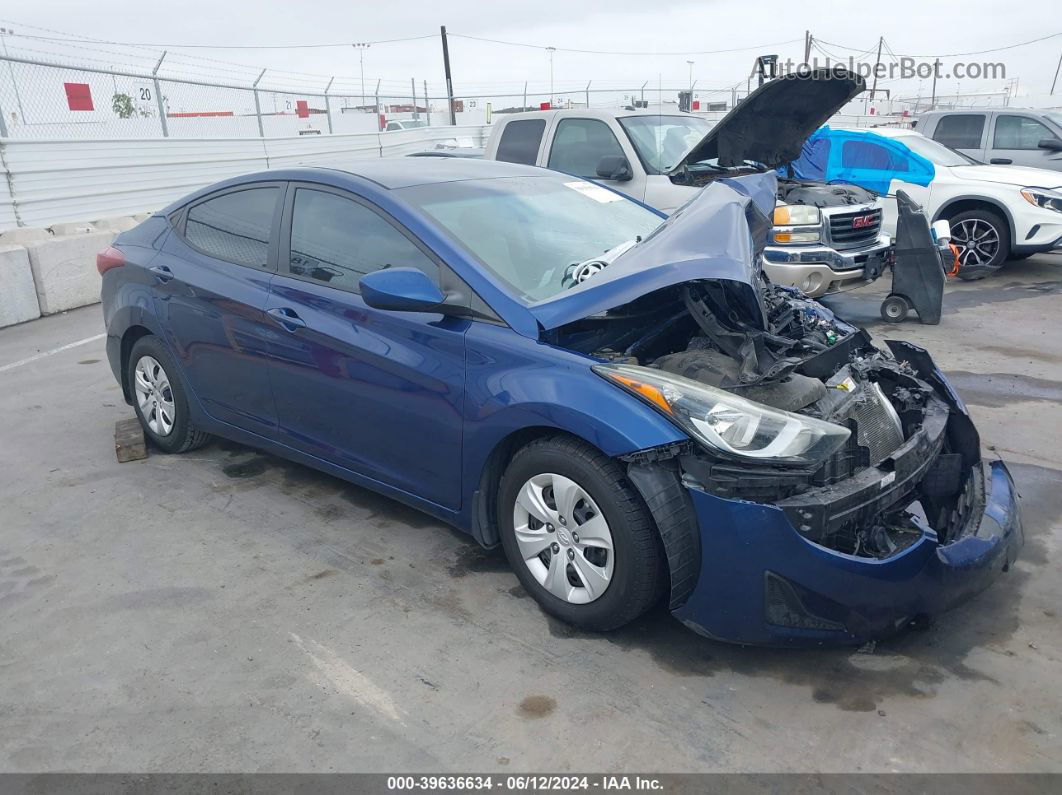 2016 Hyundai Elantra Se Синий vin: 5NPDH4AE1GH712042