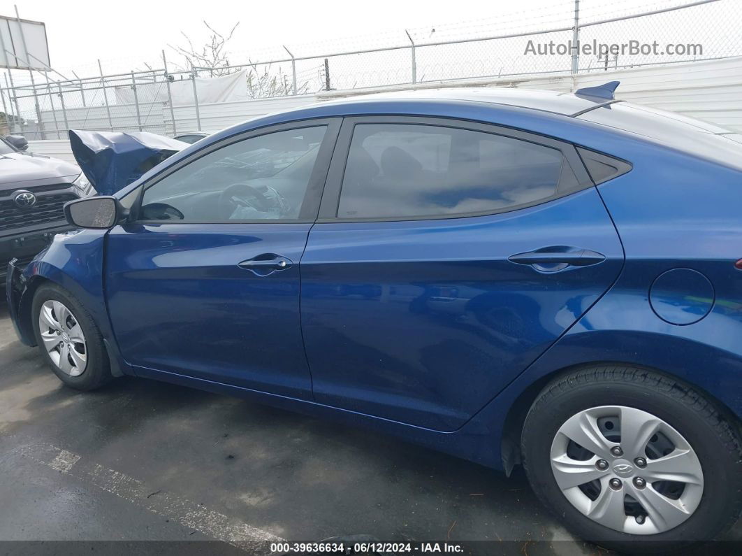 2016 Hyundai Elantra Se Синий vin: 5NPDH4AE1GH712042