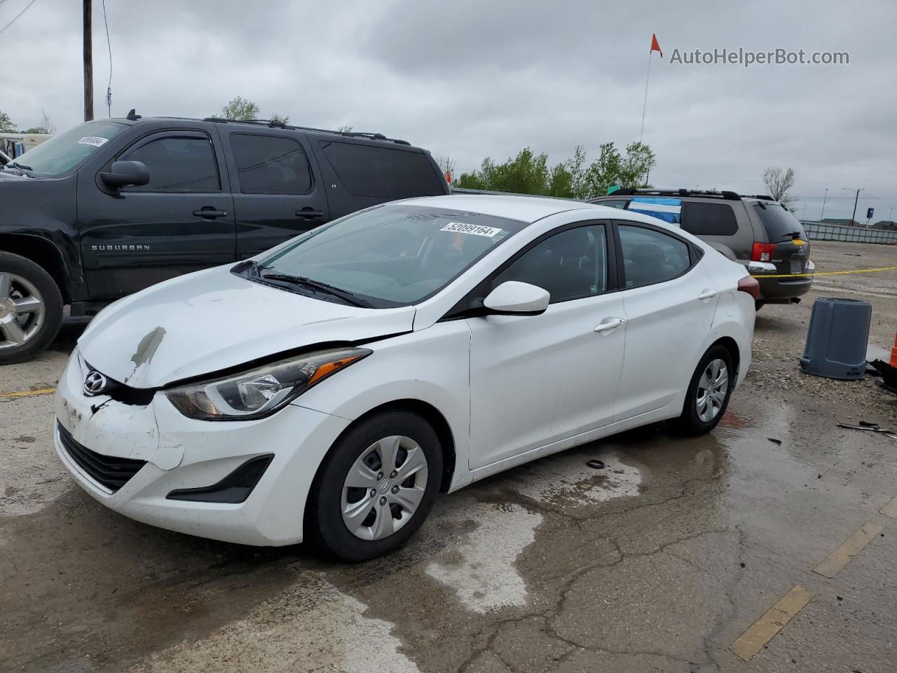 2016 Hyundai Elantra Se White vin: 5NPDH4AE1GH720125