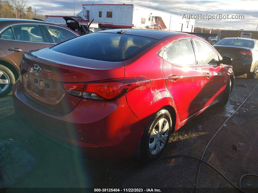 2016 Hyundai Elantra Se Red vin: 5NPDH4AE1GH721095