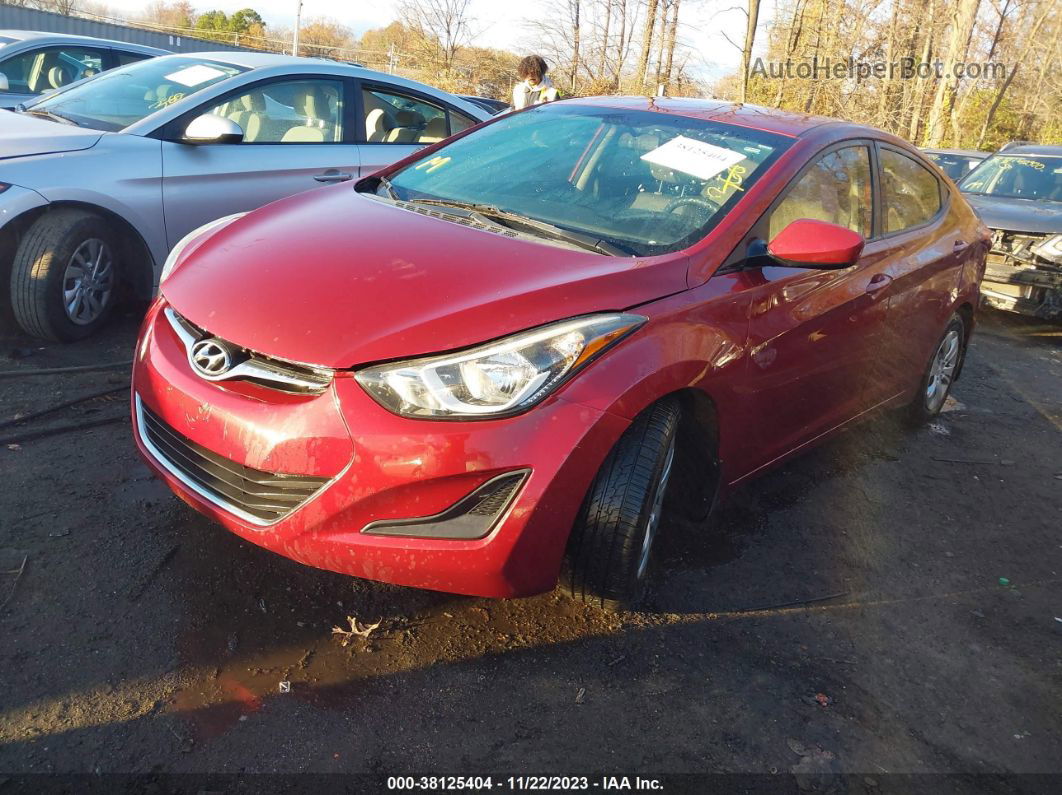 2016 Hyundai Elantra Se Красный vin: 5NPDH4AE1GH721095