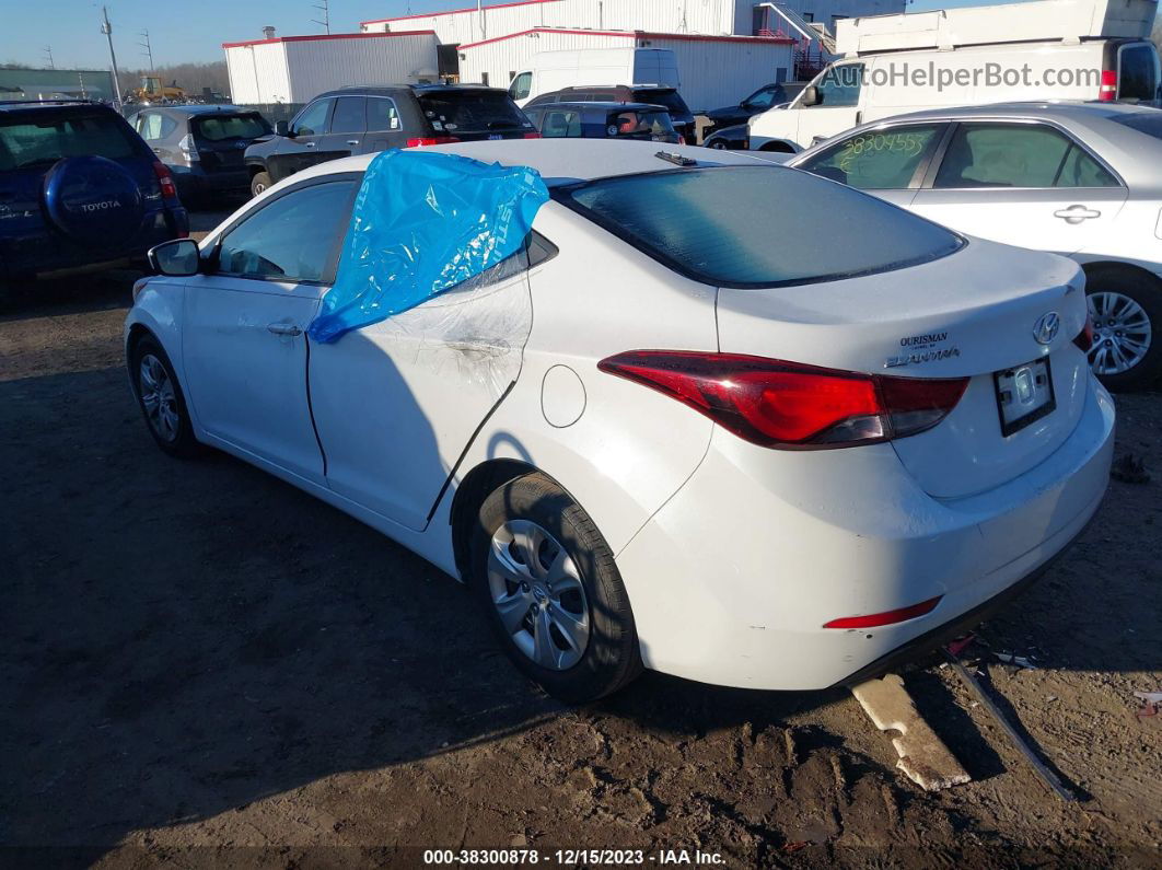 2016 Hyundai Elantra Se White vin: 5NPDH4AE1GH744294