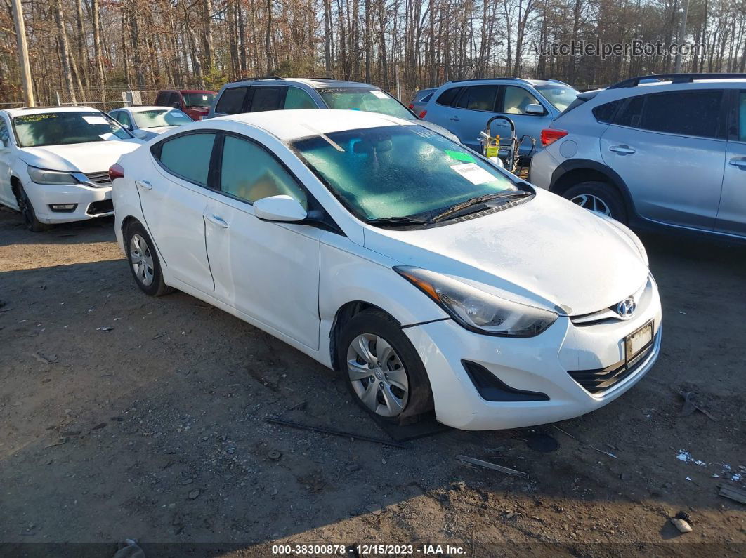 2016 Hyundai Elantra Se White vin: 5NPDH4AE1GH744294