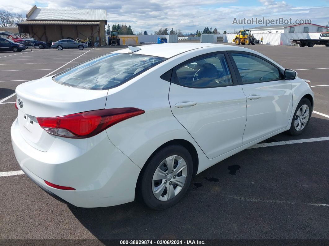 2016 Hyundai Elantra Se White vin: 5NPDH4AE1GH748930