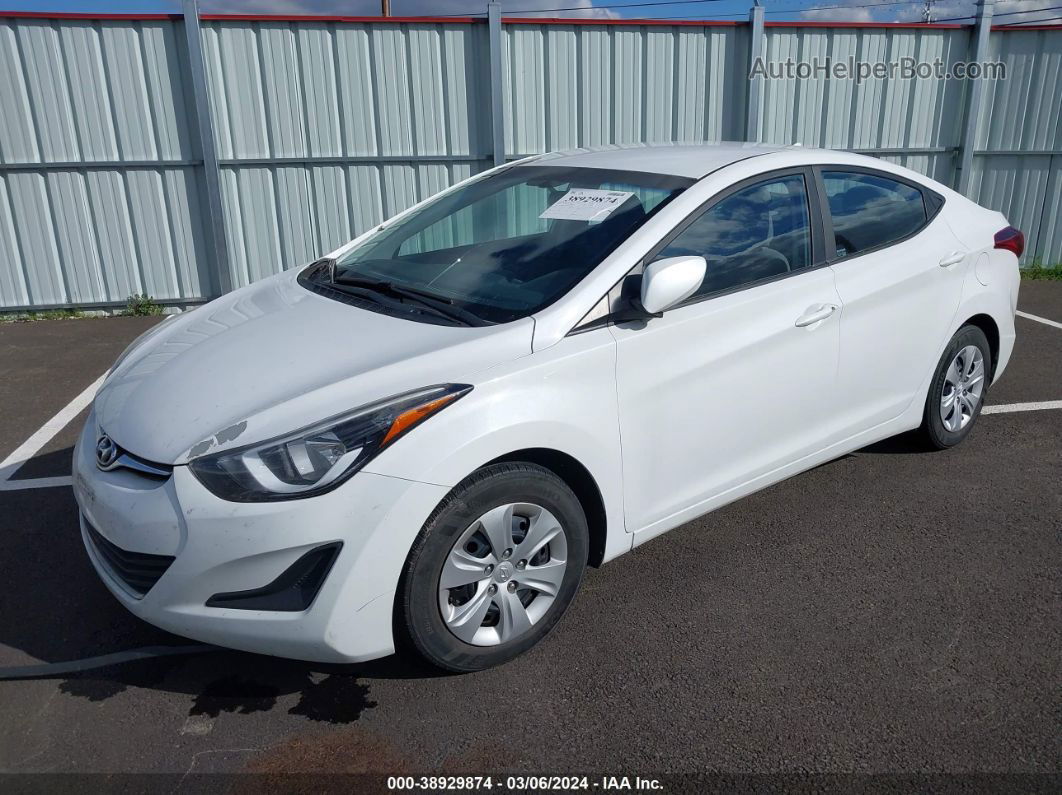 2016 Hyundai Elantra Se White vin: 5NPDH4AE1GH748930