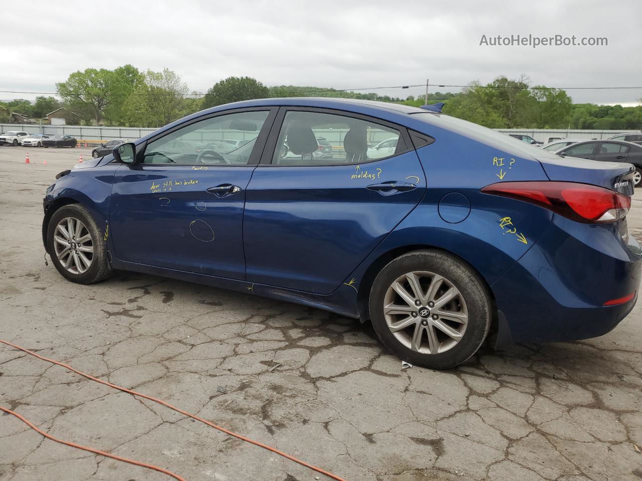 2016 Hyundai Elantra Se Синий vin: 5NPDH4AE1GH757837