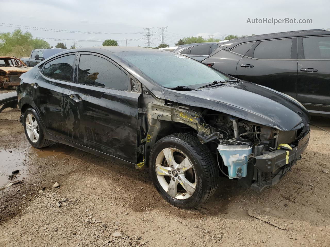 2011 Hyundai Elantra Gls Black vin: 5NPDH4AE2BH003077