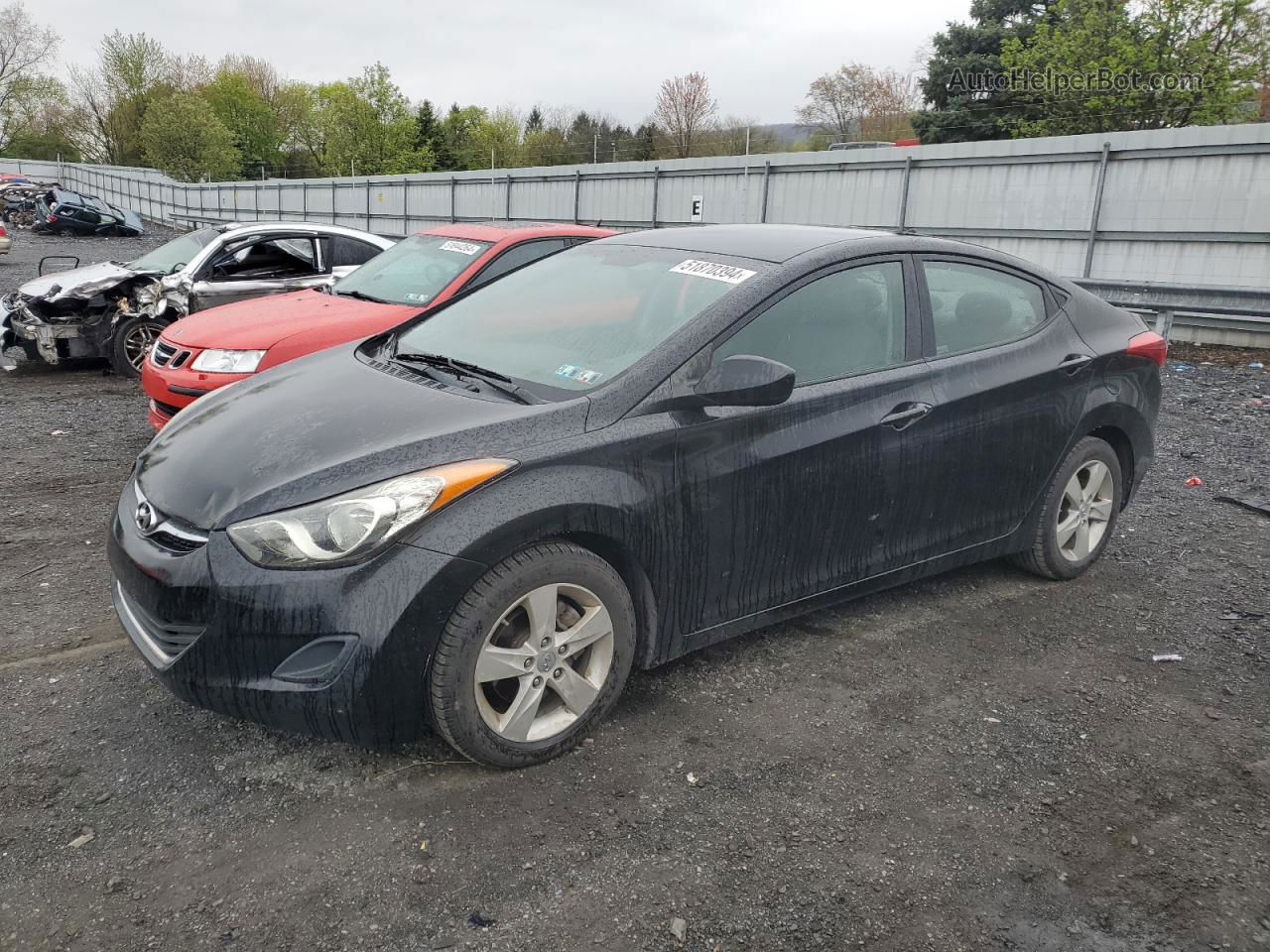 2011 Hyundai Elantra Gls Black vin: 5NPDH4AE2BH024043