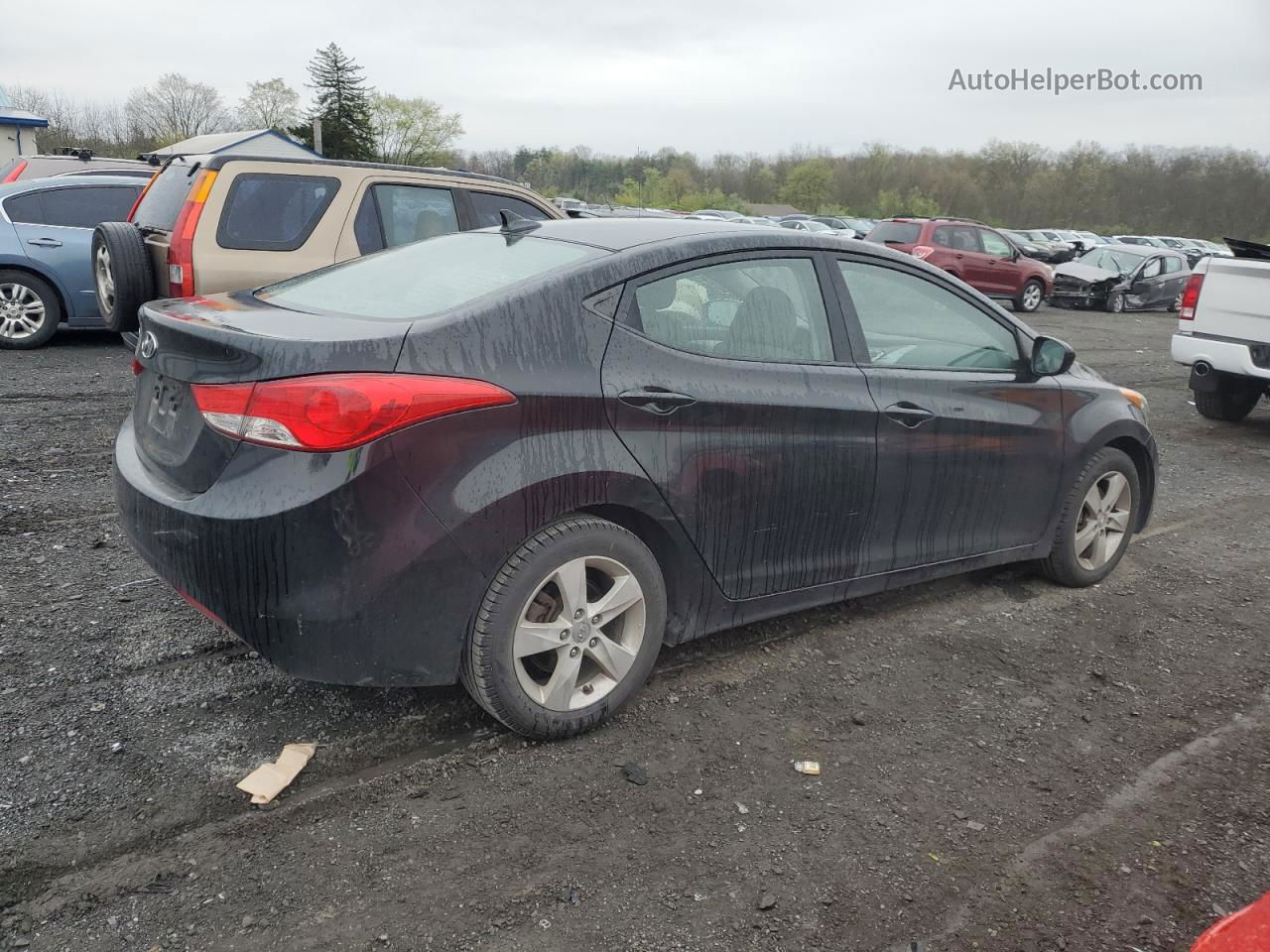 2011 Hyundai Elantra Gls Black vin: 5NPDH4AE2BH024043