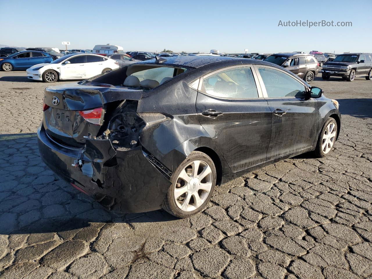 2011 Hyundai Elantra Gls Black vin: 5NPDH4AE2BH056586