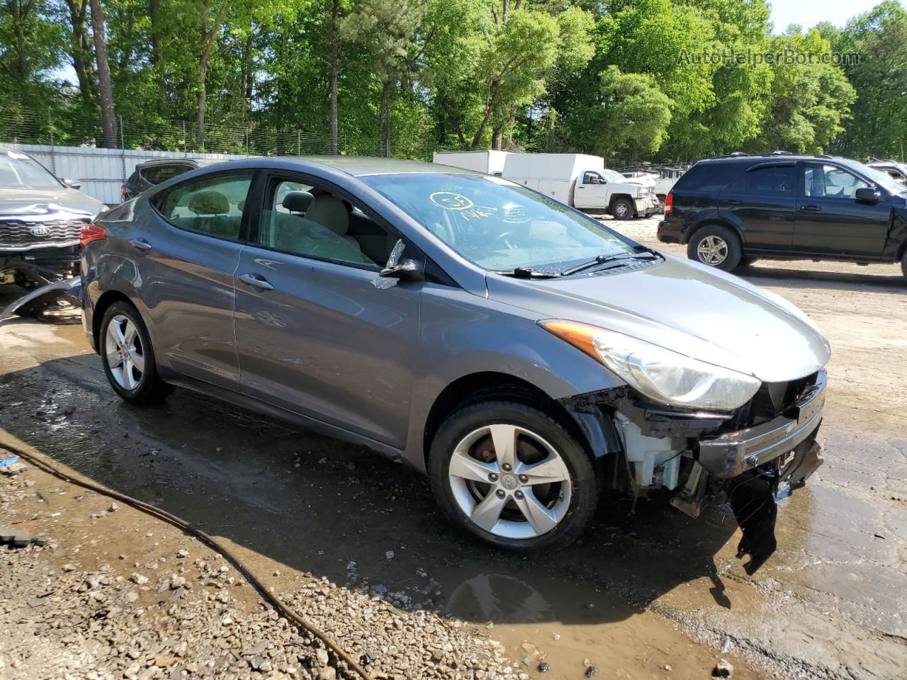 2011 Hyundai Elantra Gls Gray vin: 5NPDH4AE2BH058080