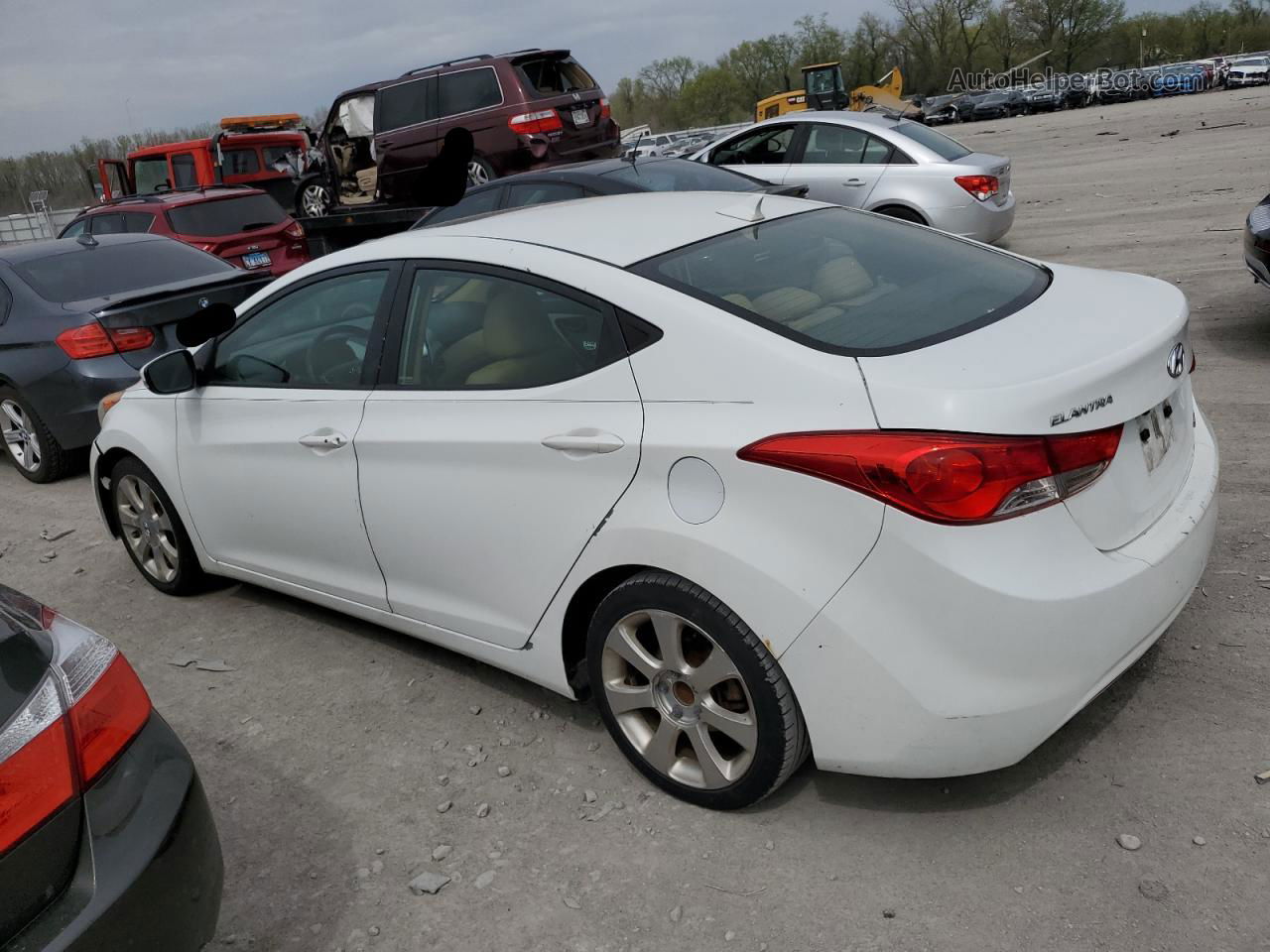 2012 Hyundai Elantra Gls White vin: 5NPDH4AE2CH111703