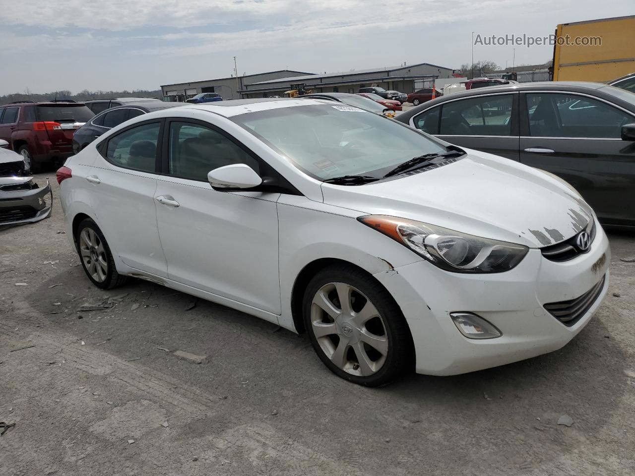 2012 Hyundai Elantra Gls White vin: 5NPDH4AE2CH111703