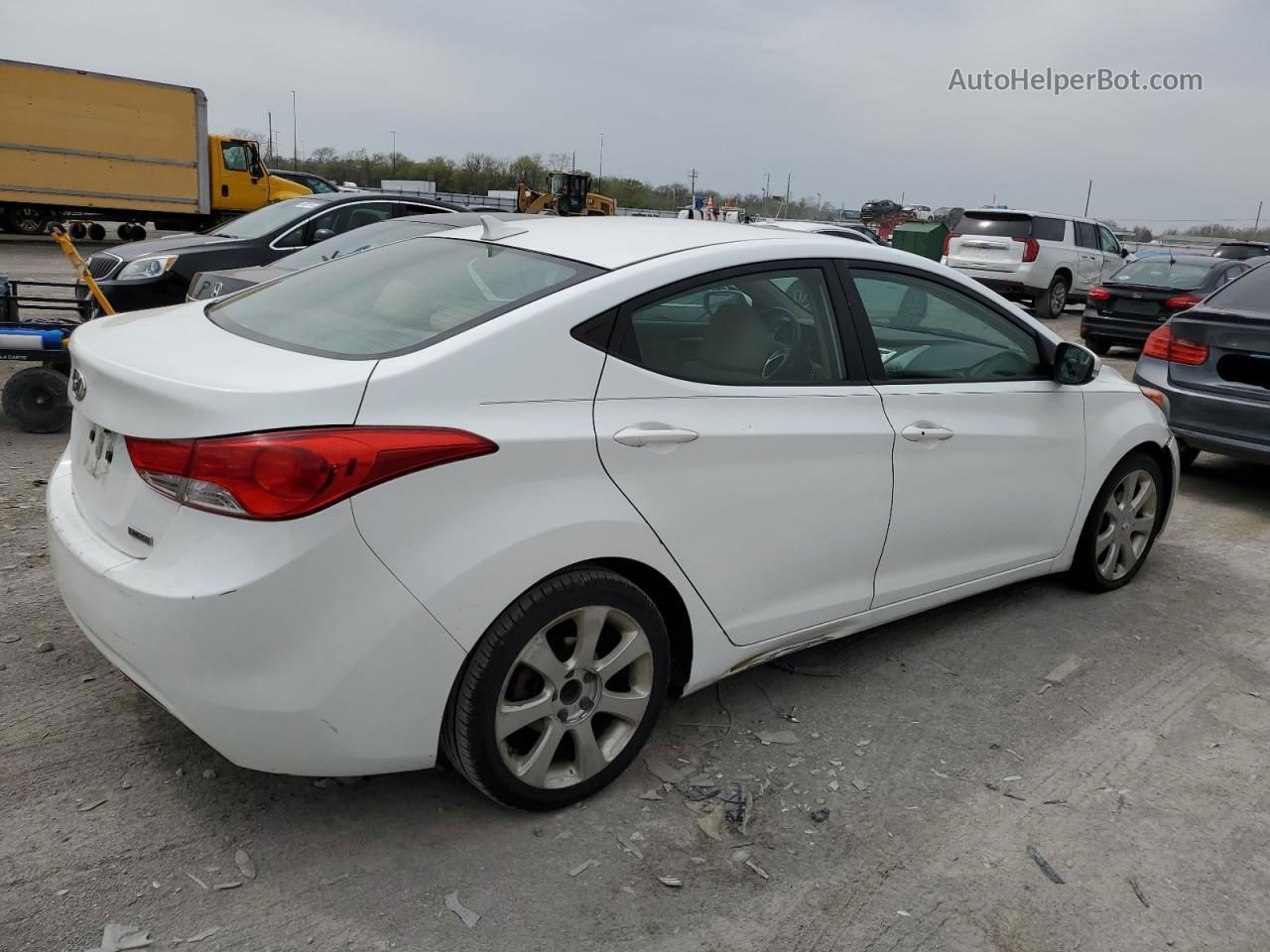 2012 Hyundai Elantra Gls White vin: 5NPDH4AE2CH111703