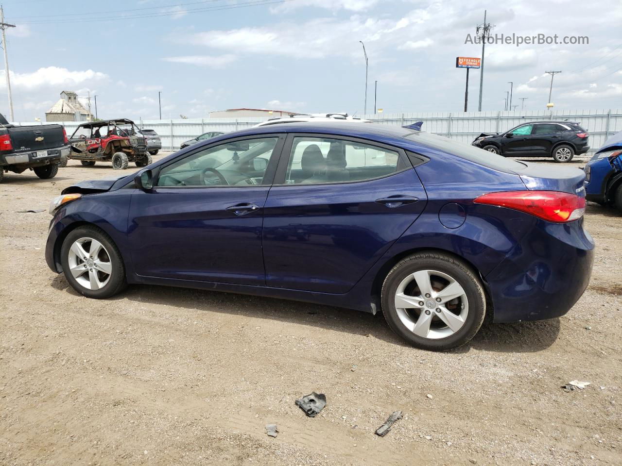 2013 Hyundai Elantra Gls Blue vin: 5NPDH4AE2DH253129