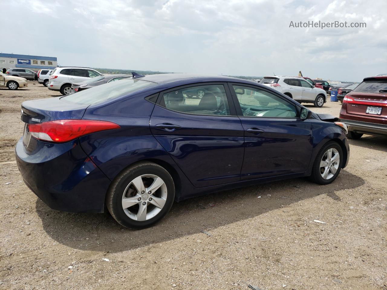 2013 Hyundai Elantra Gls Blue vin: 5NPDH4AE2DH253129