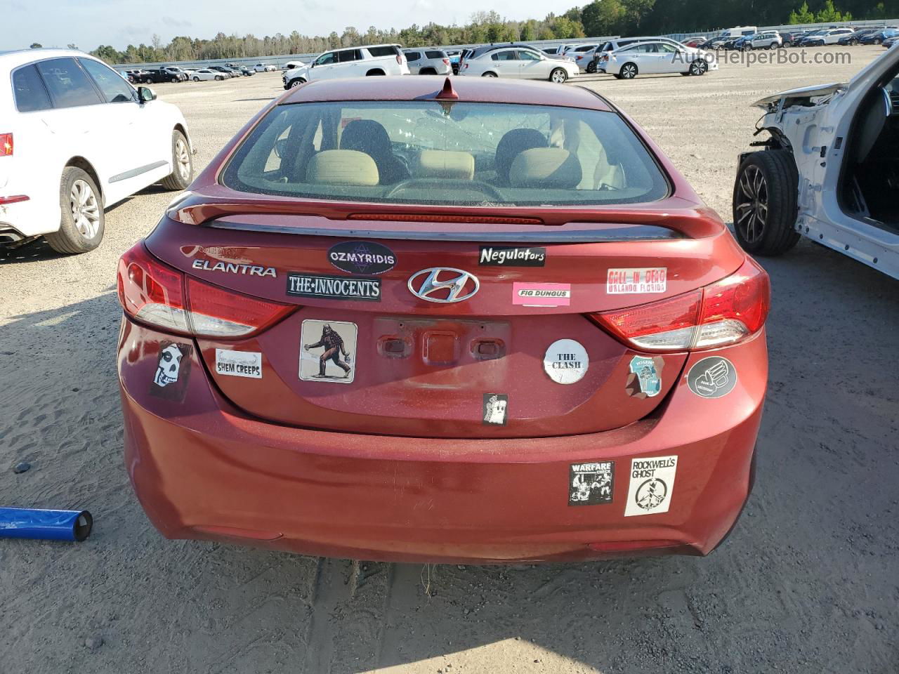 2013 Hyundai Elantra Gls Red vin: 5NPDH4AE2DH280427