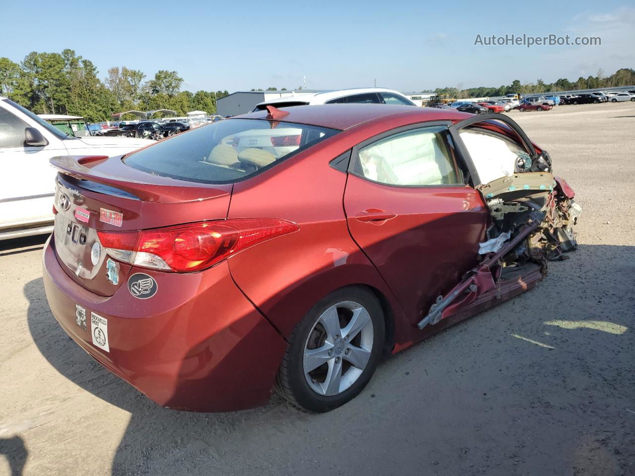 2013 Hyundai Elantra Gls Red vin: 5NPDH4AE2DH280427