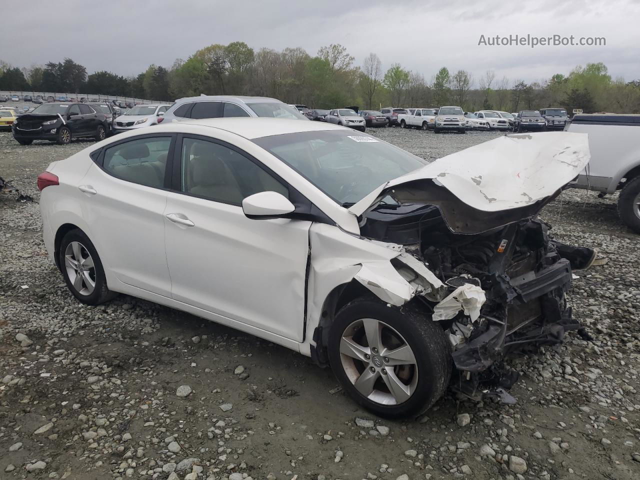 2013 Hyundai Elantra Gls White vin: 5NPDH4AE2DH380009