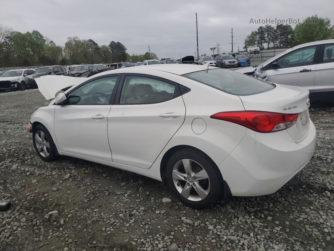 2013 Hyundai Elantra Gls White vin: 5NPDH4AE2DH380009