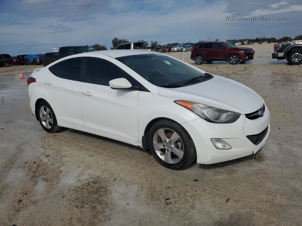 2013 Hyundai Elantra Gls White vin: 5NPDH4AE2DH401795