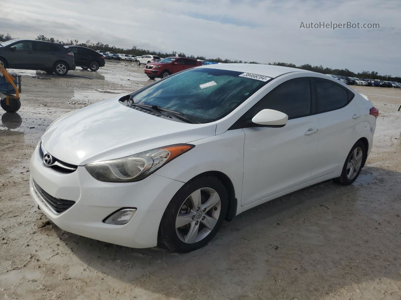 2013 Hyundai Elantra Gls White vin: 5NPDH4AE2DH401795