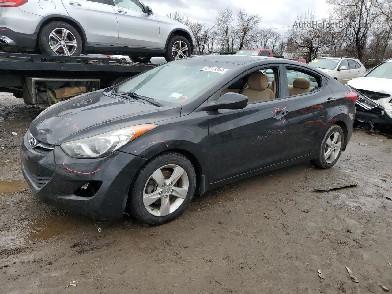 2013 Hyundai Elantra Gls Black vin: 5NPDH4AE2DH402767