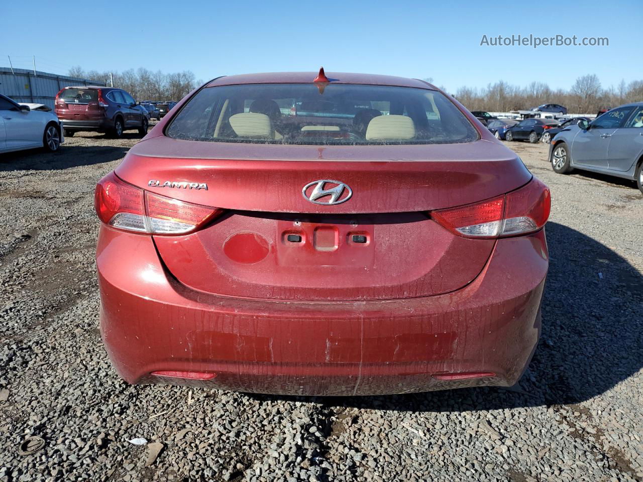 2013 Hyundai Elantra Gls Maroon vin: 5NPDH4AE2DH447188