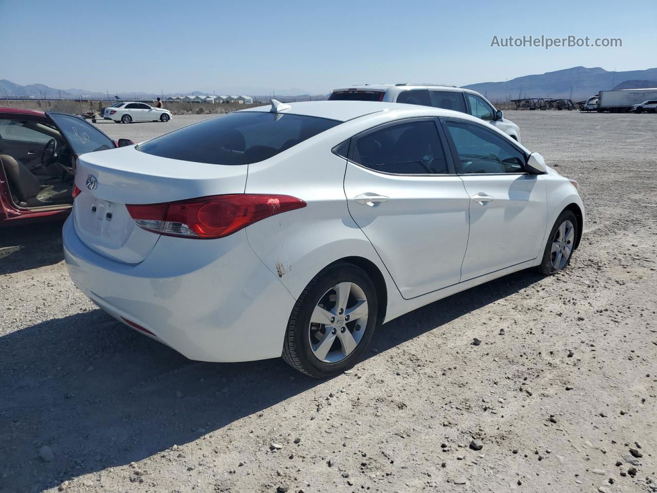 2013 Hyundai Elantra Gls White vin: 5NPDH4AE2DH448874