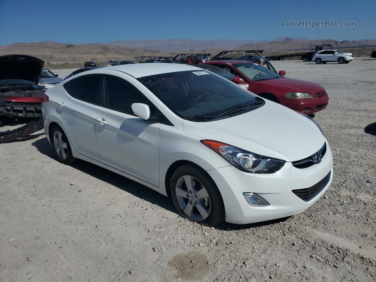 2013 Hyundai Elantra Gls White vin: 5NPDH4AE2DH448874