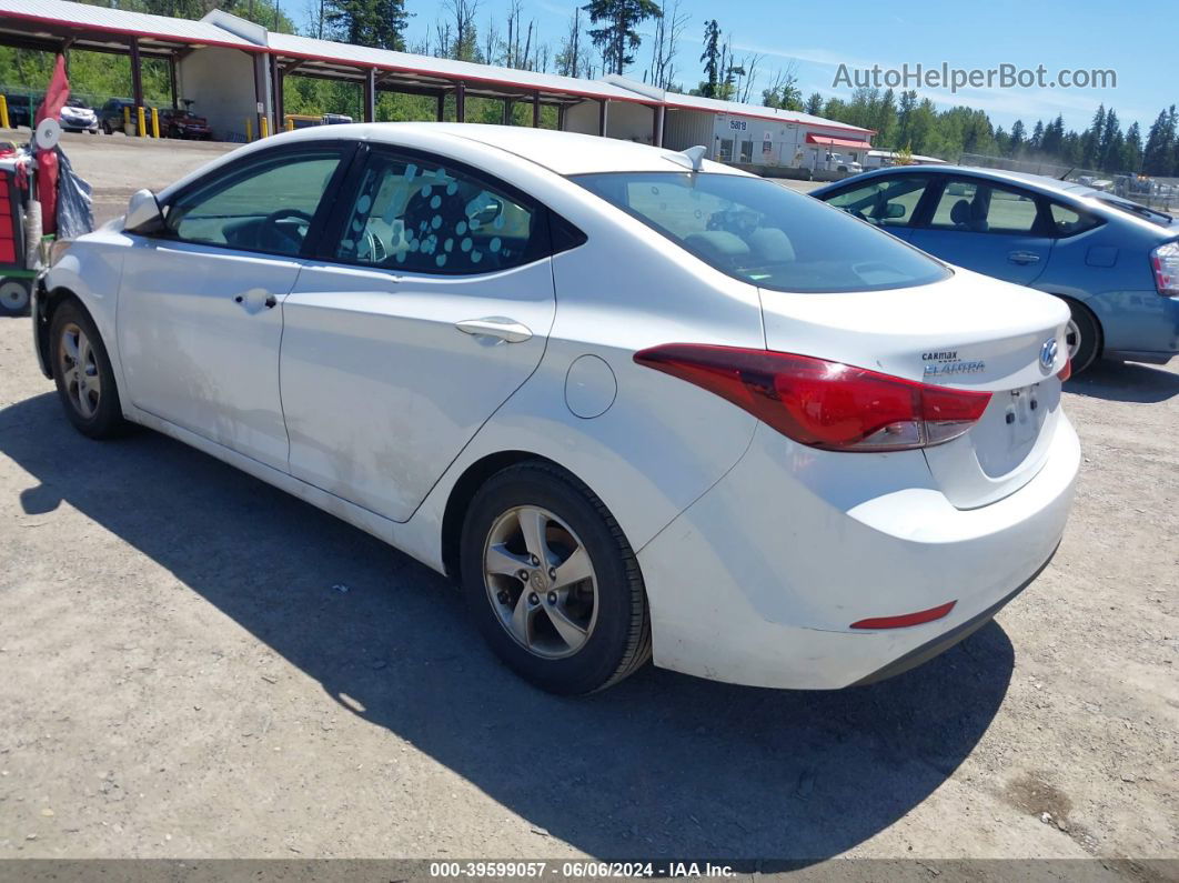 2014 Hyundai Elantra Se White vin: 5NPDH4AE2EH449489