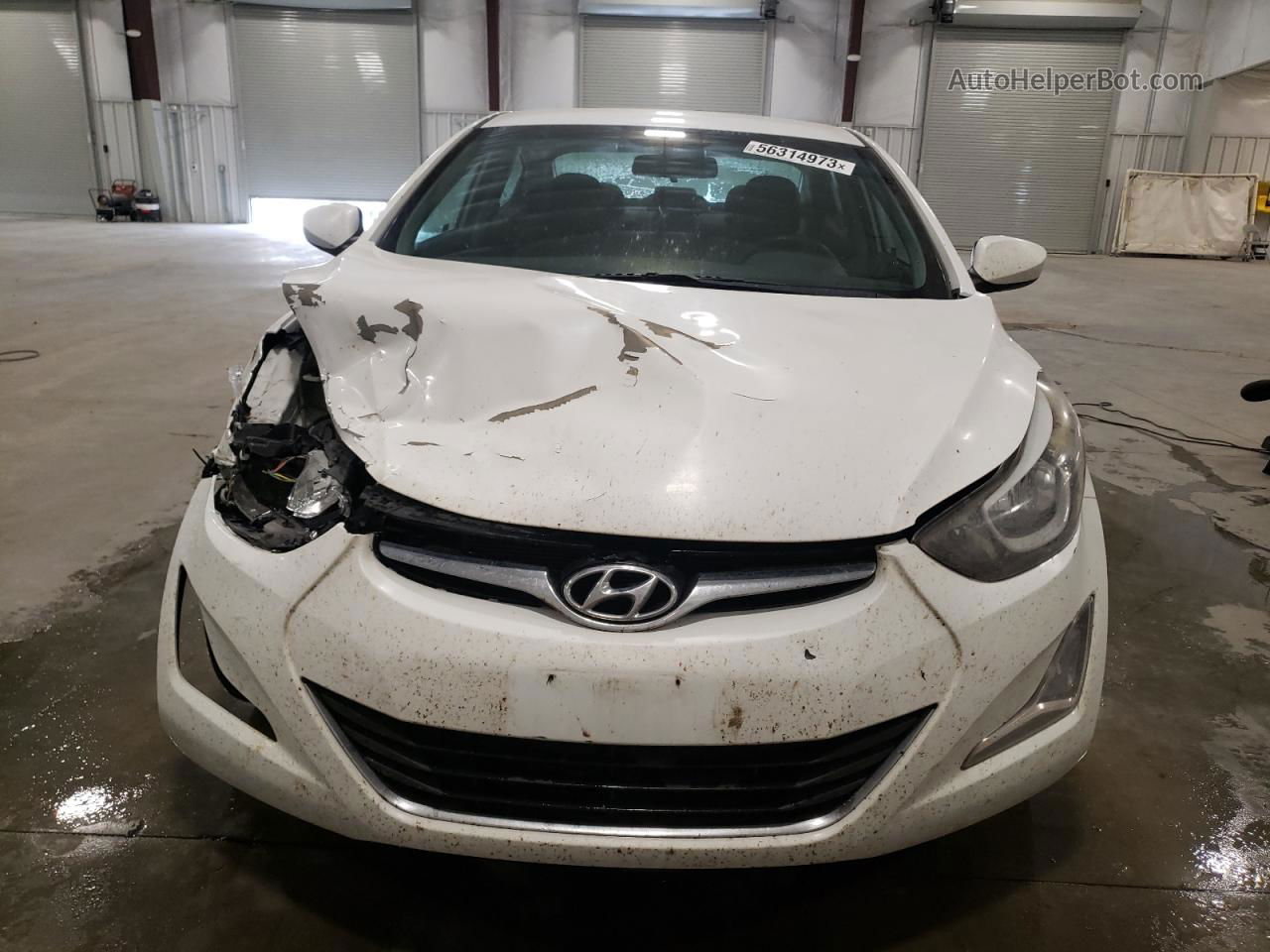 2014 Hyundai Elantra Se White vin: 5NPDH4AE2EH492116