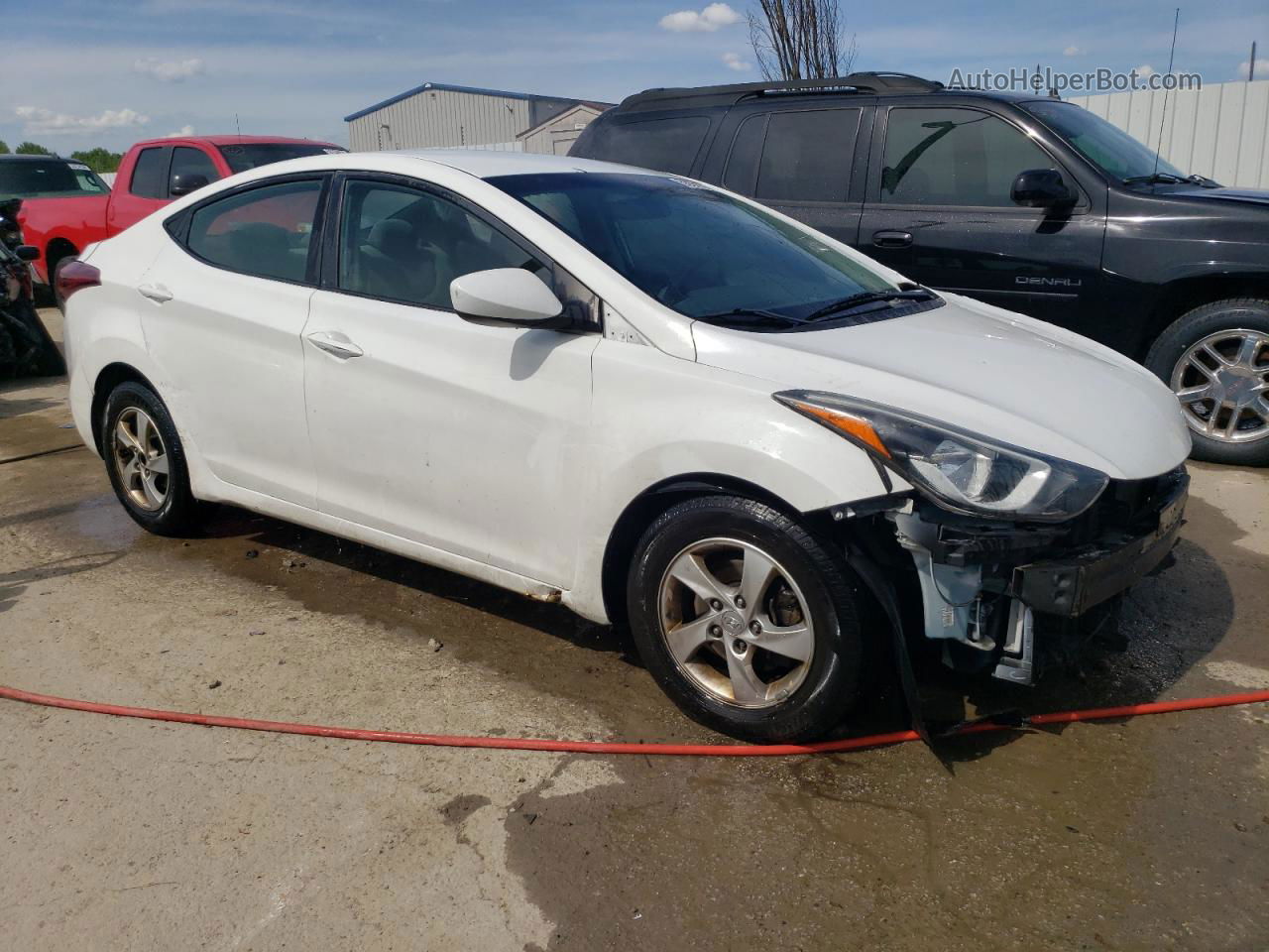 2014 Hyundai Elantra Se White vin: 5NPDH4AE2EH525793