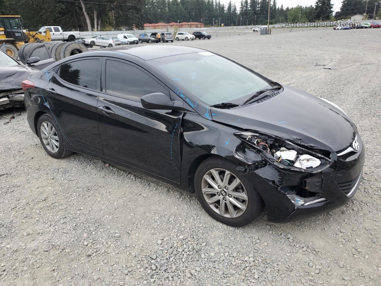 2014 Hyundai Elantra Se Черный vin: 5NPDH4AE2EH541105