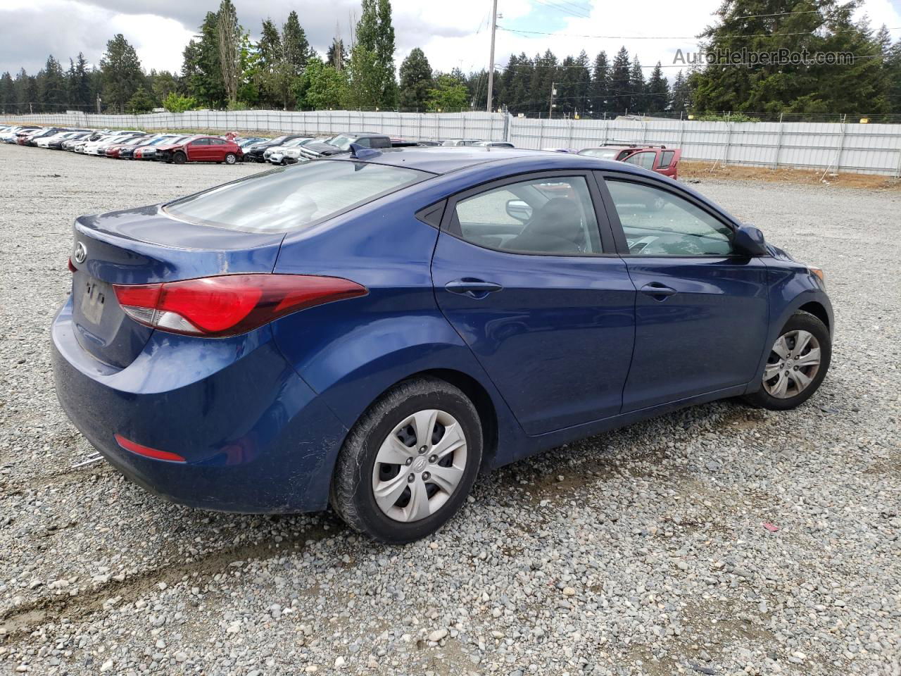 2016 Hyundai Elantra Se Blue vin: 5NPDH4AE2GH700434