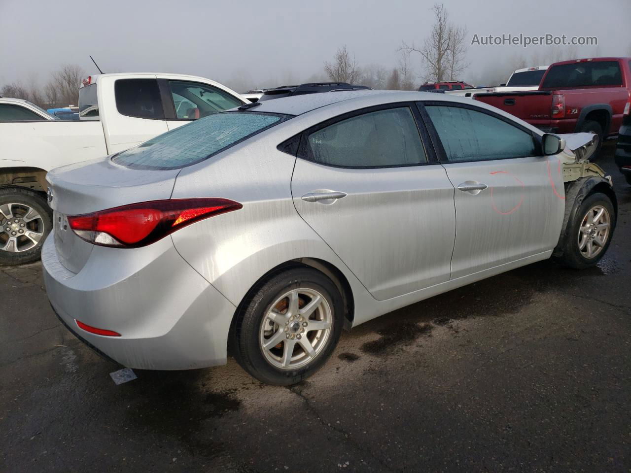 2016 Hyundai Elantra Se Серебряный vin: 5NPDH4AE2GH702412