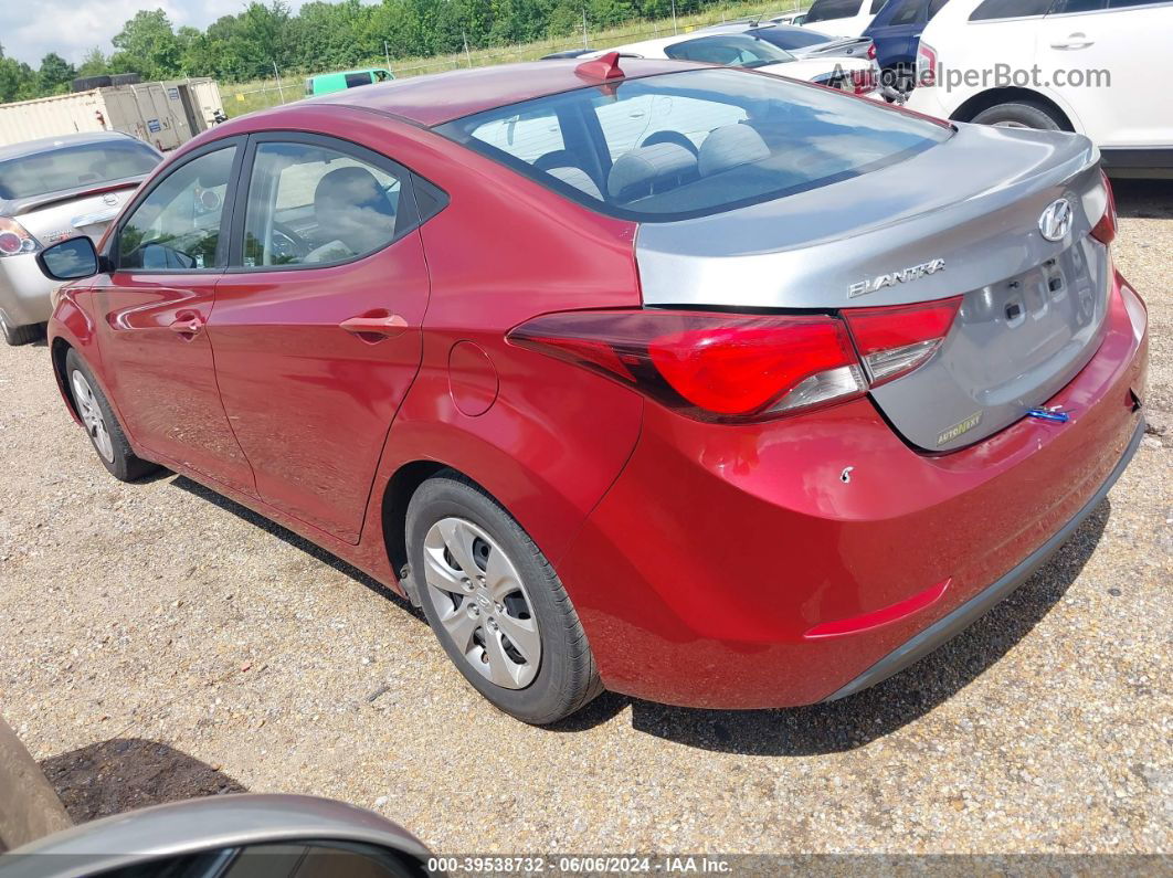 2016 Hyundai Elantra Se Red vin: 5NPDH4AE2GH766868