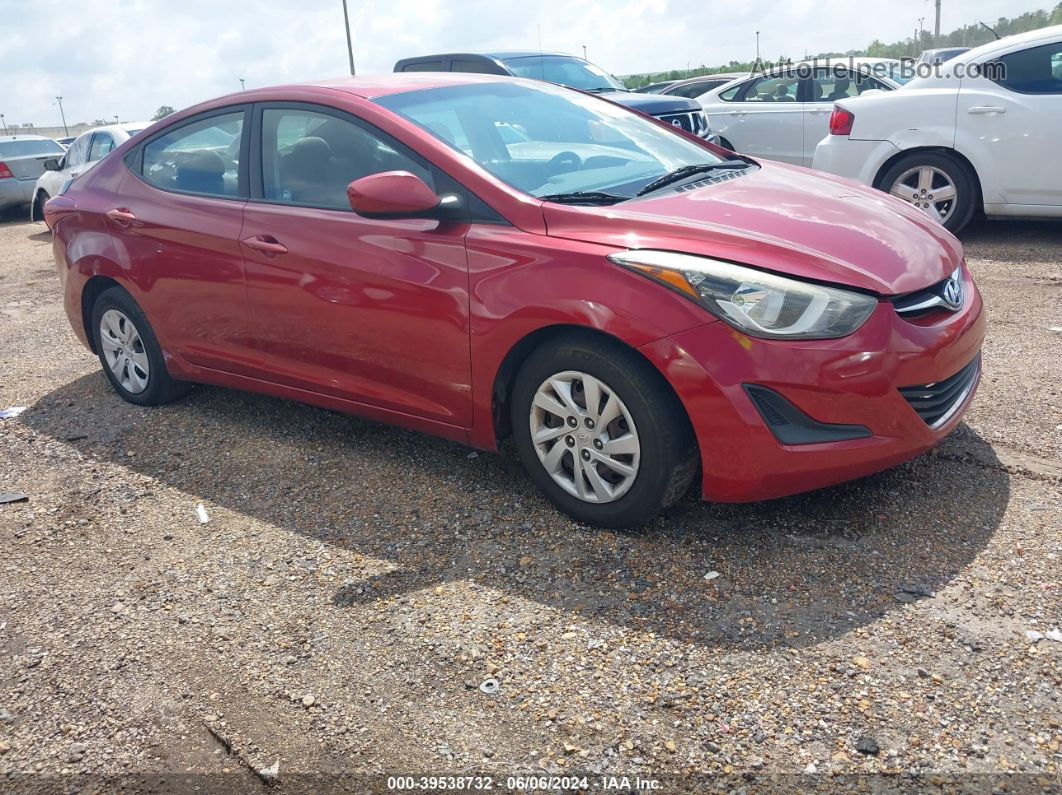 2016 Hyundai Elantra Se Red vin: 5NPDH4AE2GH766868