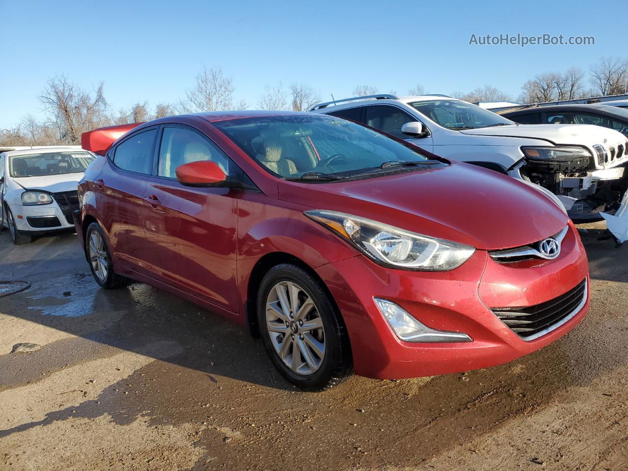 2016 Hyundai Elantra Se Burgundy vin: 5NPDH4AE2GH779636