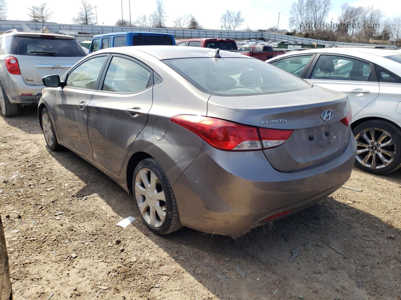 2011 Hyundai Elantra Gls Gray vin: 5NPDH4AE3BH006439