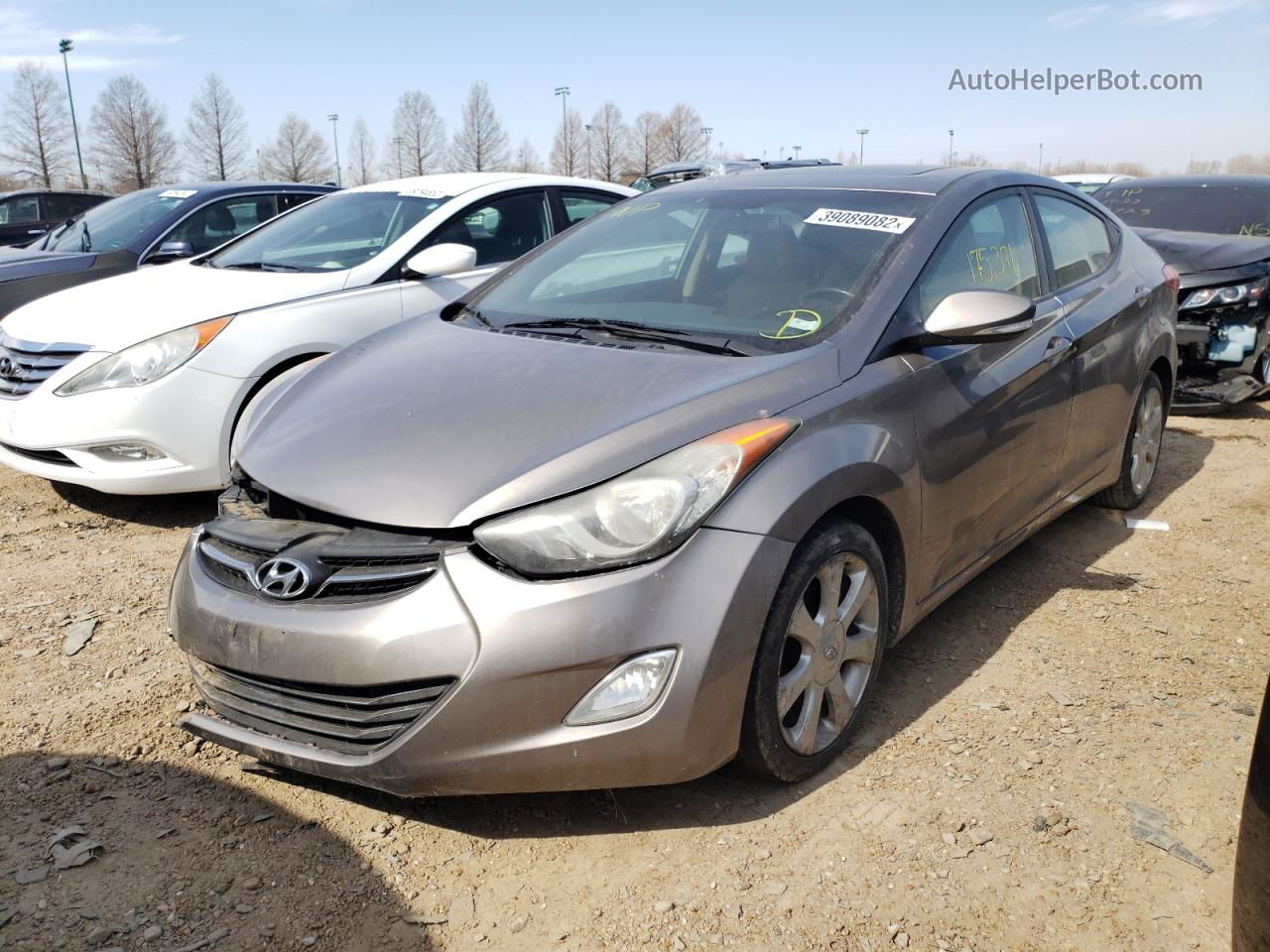 2011 Hyundai Elantra Gls Gray vin: 5NPDH4AE3BH006439