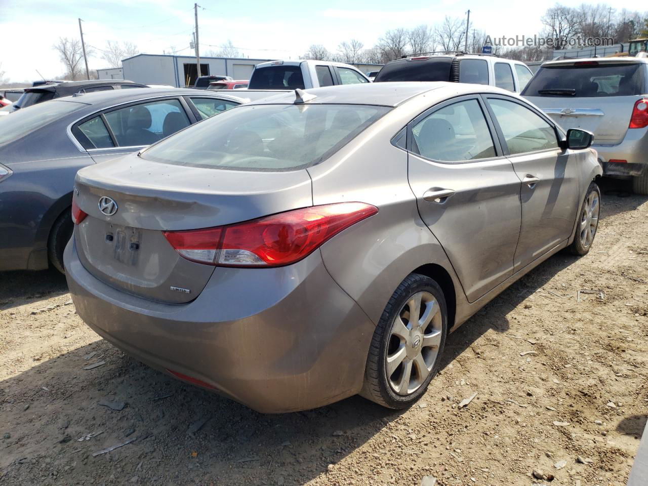 2011 Hyundai Elantra Gls Gray vin: 5NPDH4AE3BH006439