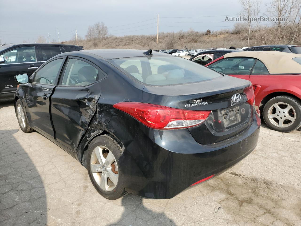 2011 Hyundai Elantra Gls Black vin: 5NPDH4AE3BH051199