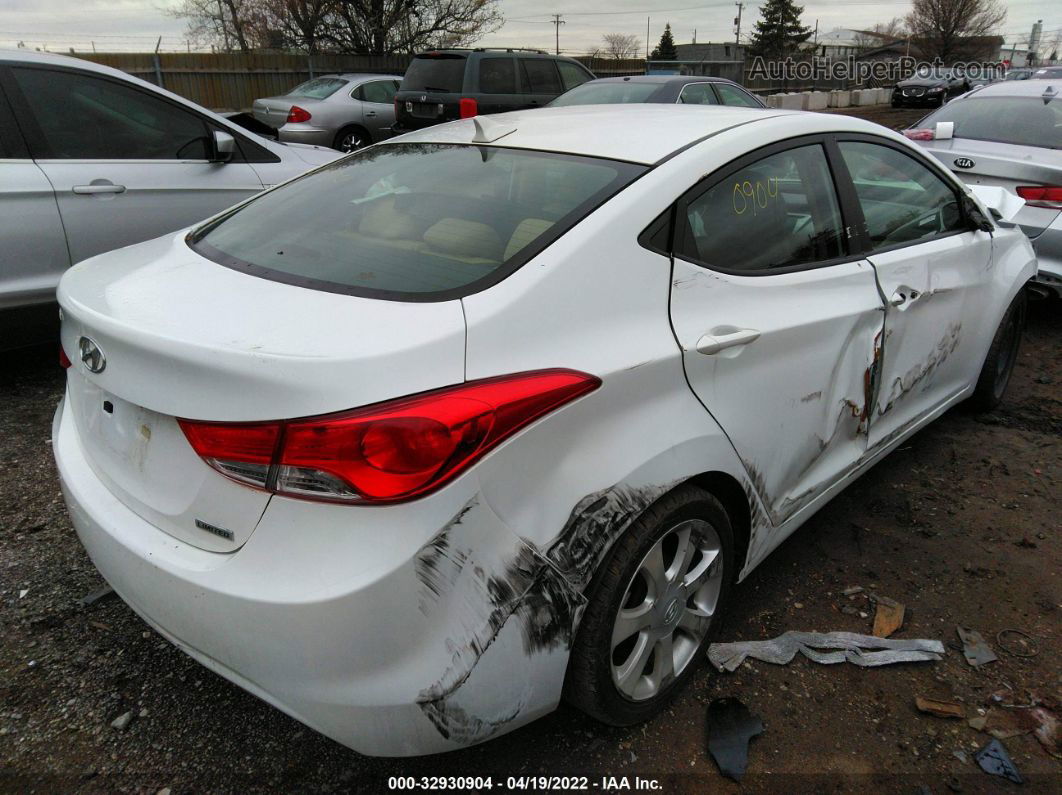 2012 Hyundai Elantra Limited White vin: 5NPDH4AE3CH108003