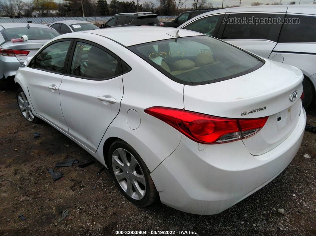 2012 Hyundai Elantra Limited White vin: 5NPDH4AE3CH108003