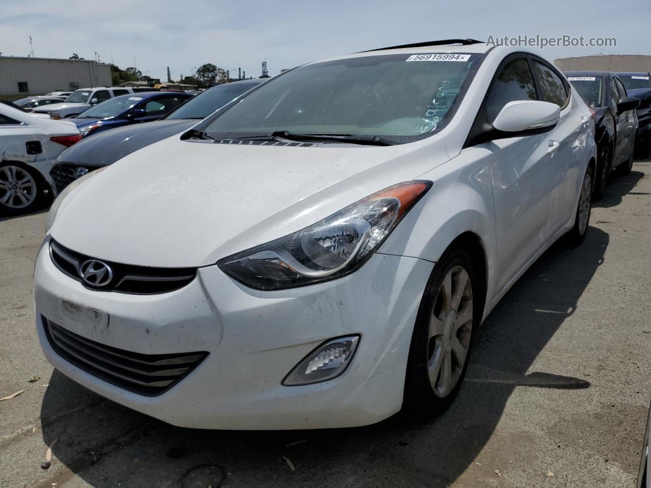 2012 Hyundai Elantra Gls White vin: 5NPDH4AE3CH118790