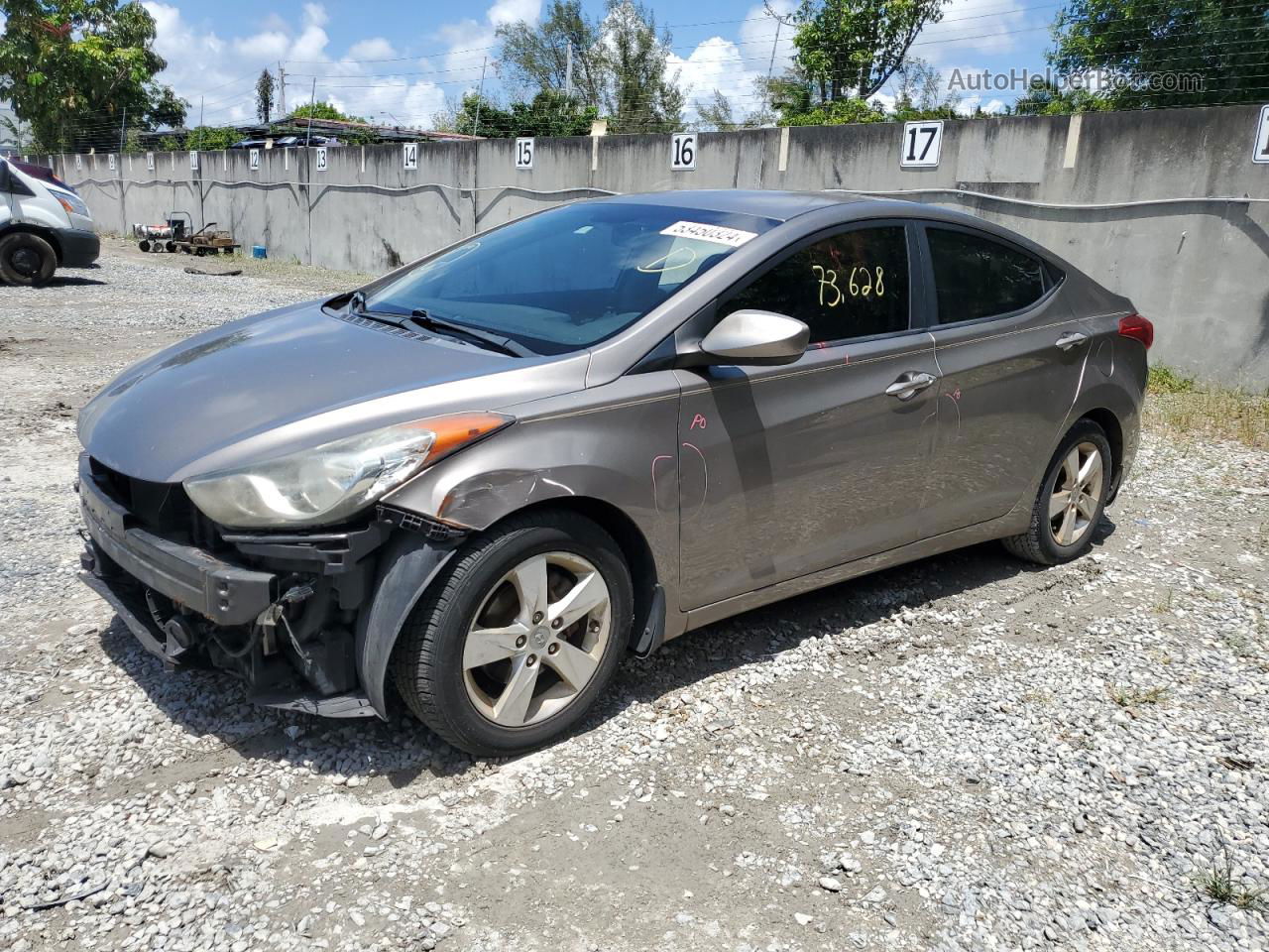 2012 Hyundai Elantra Gls Золотой vin: 5NPDH4AE3CH126579