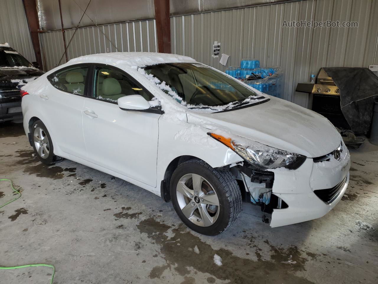 2013 Hyundai Elantra Gls White vin: 5NPDH4AE3DH170549