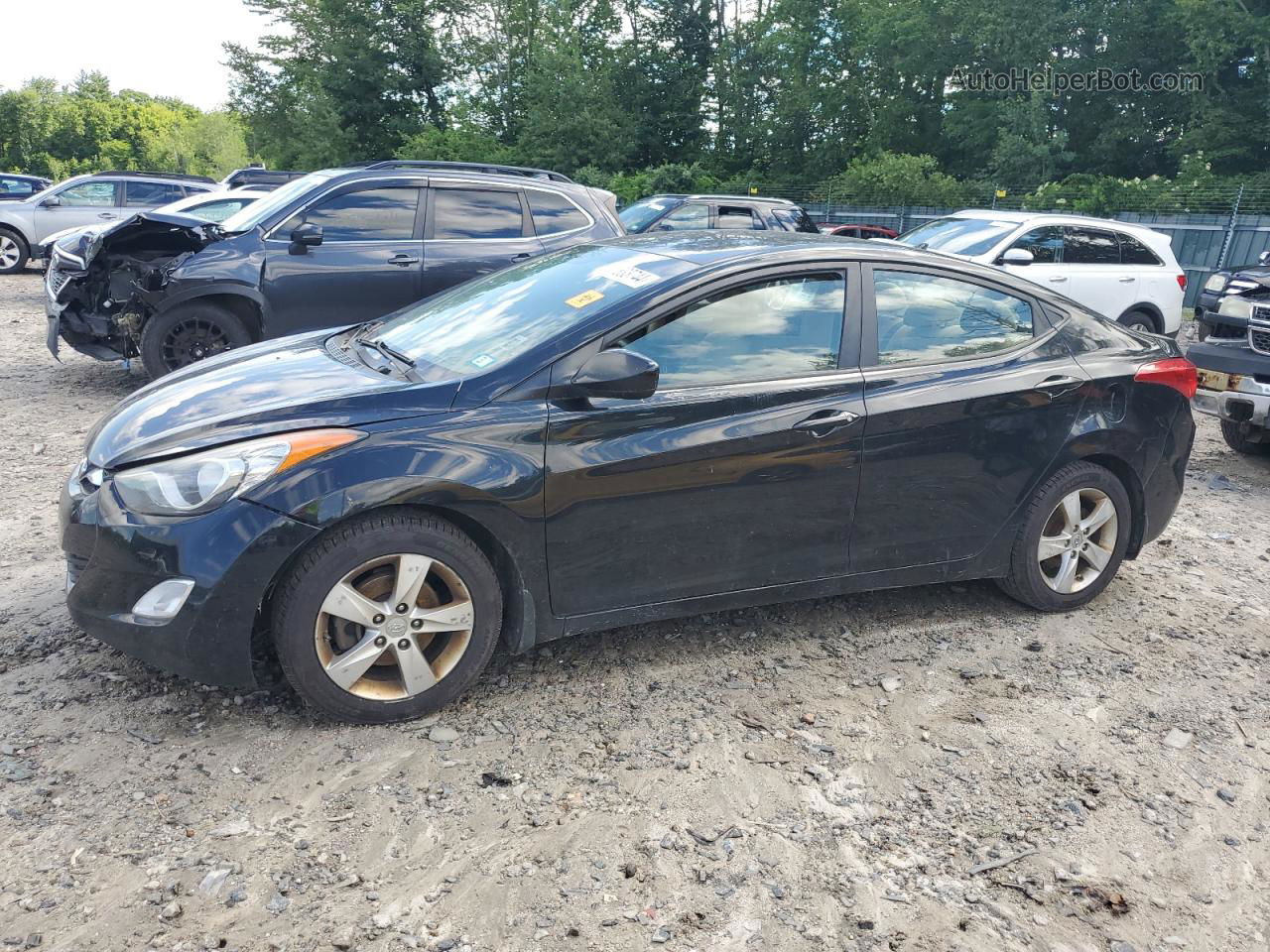 2013 Hyundai Elantra Gls Black vin: 5NPDH4AE3DH191630